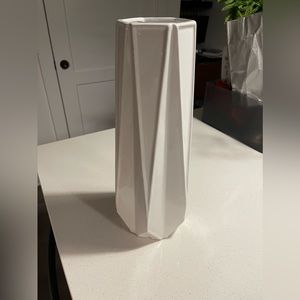 White ceramic tall vase